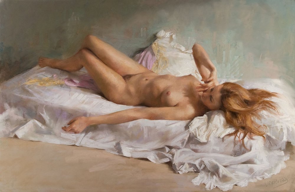 Vicente Romero Redondo erotic painting,