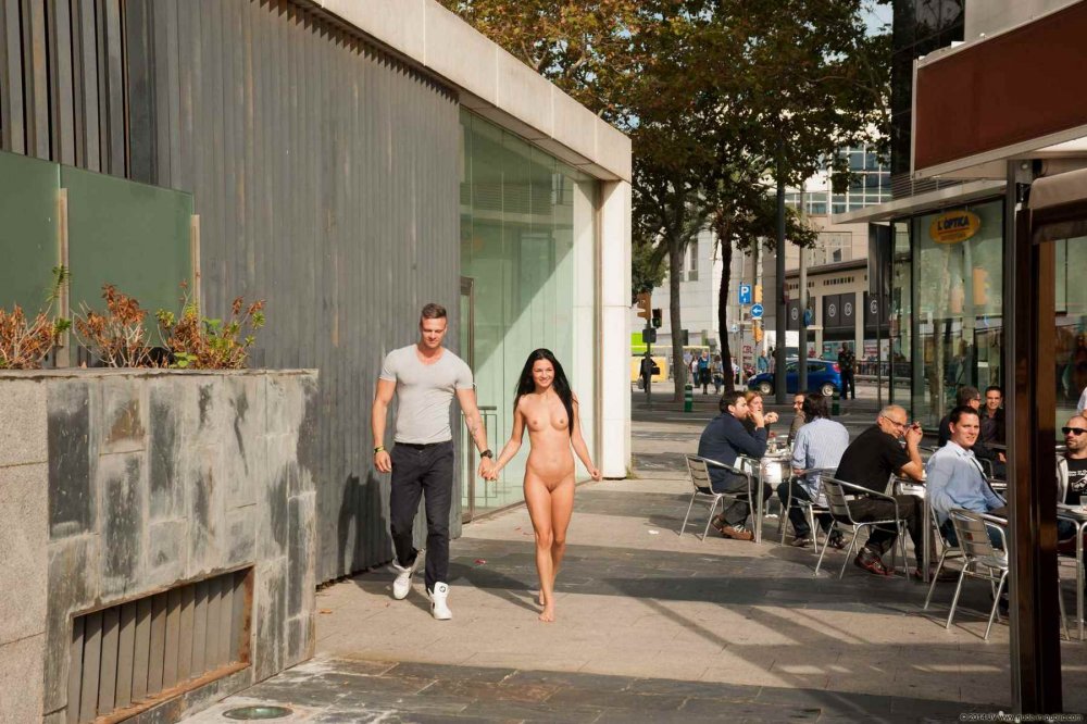 Nude Mamsenjaana On Display in Public Bar