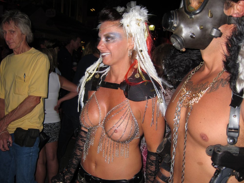 Naked mature at the festival