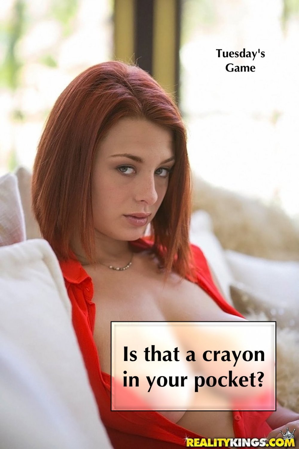 Red -haired beauty with big tits