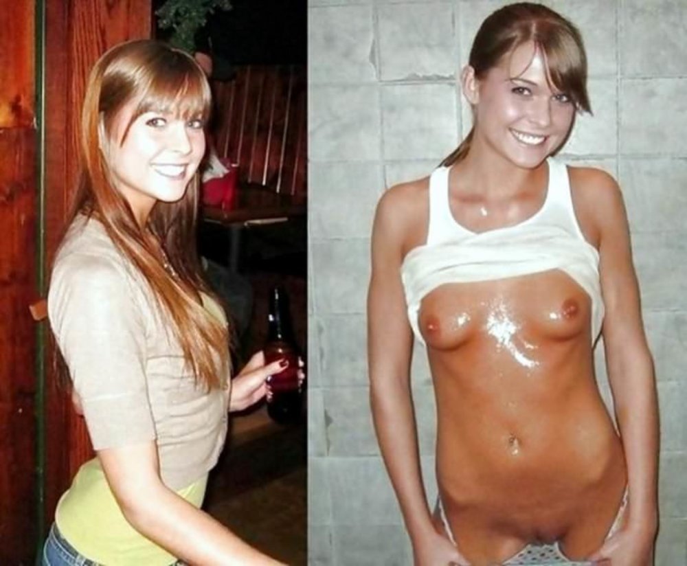Girls undressed before and after