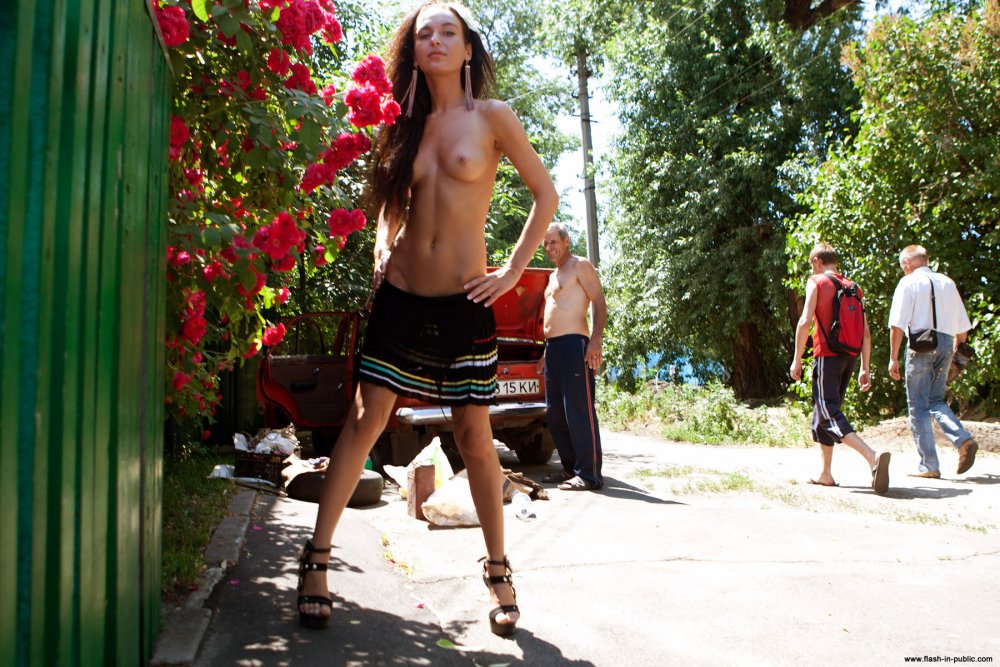 Girls without panties on the street