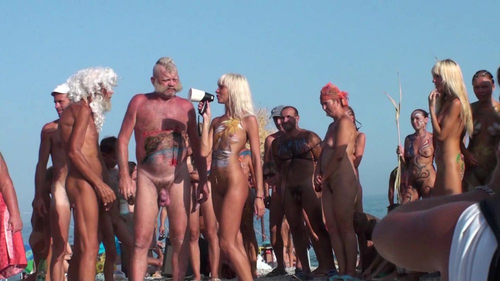Naked men on Crimean beaches
