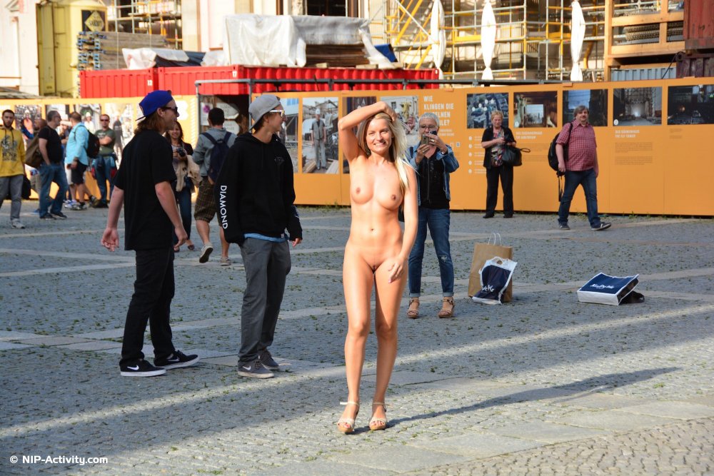 Naked women on the streets of the city