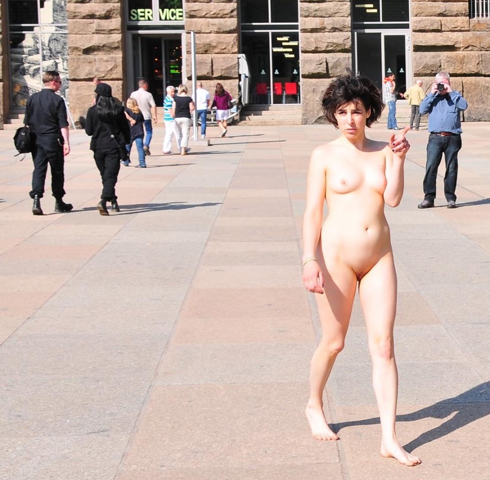 Beautiful nudist in public