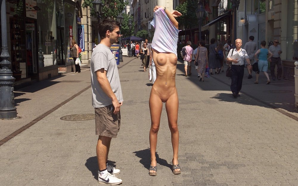 Girls naked in public