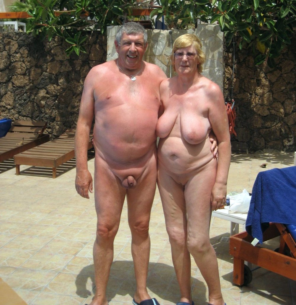 Naked elderly couples on the beach