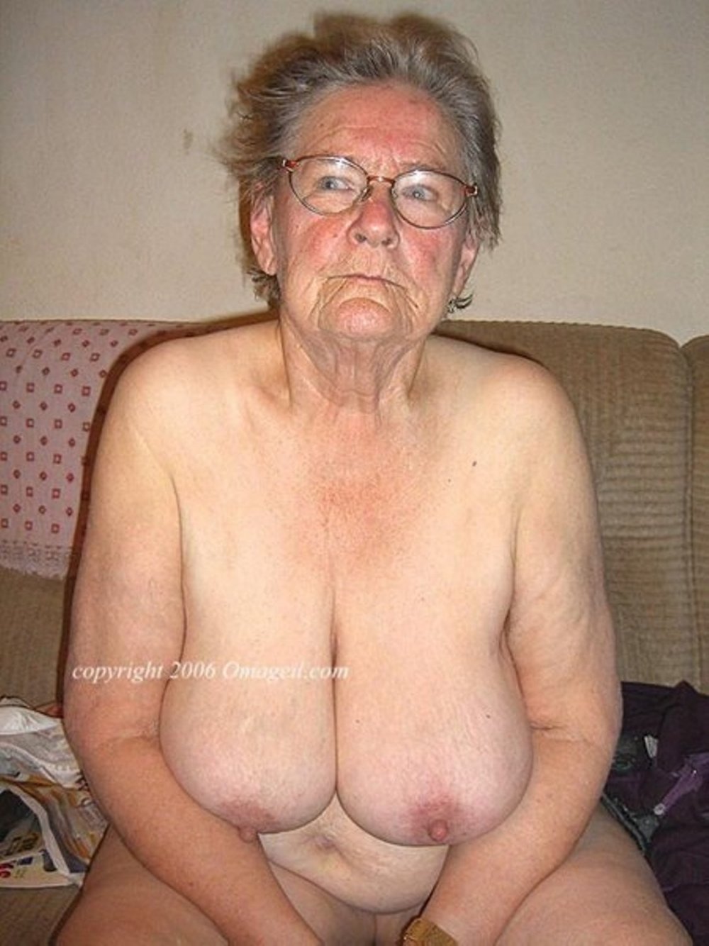 Saggy breasts of old women