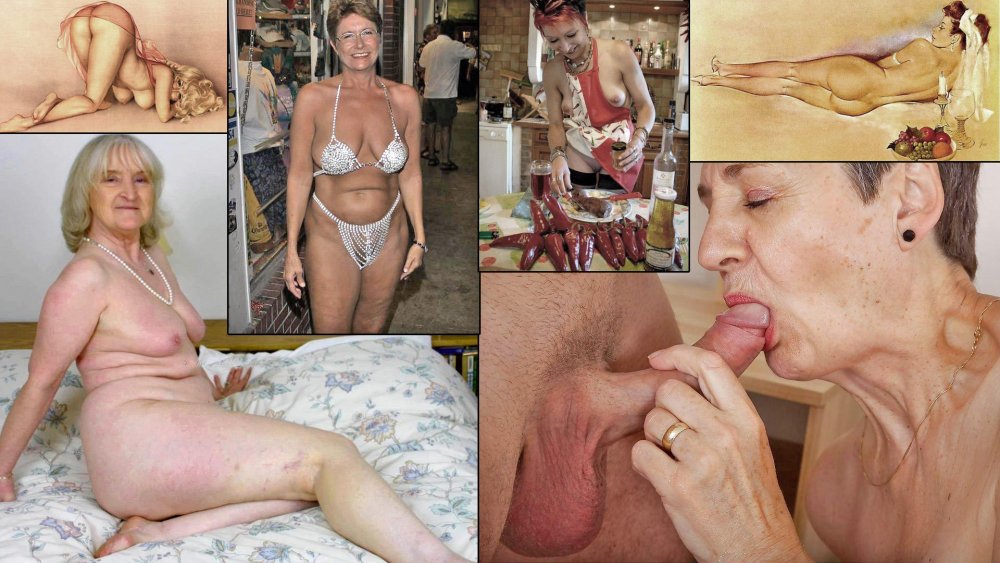 Elderly breasts with hanging