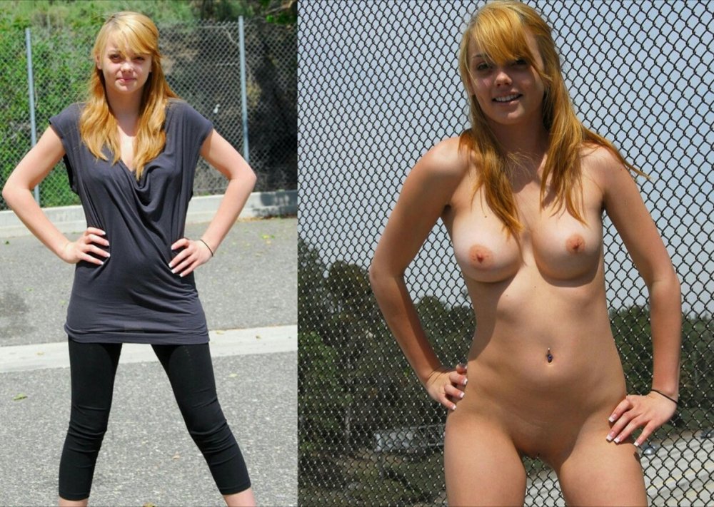 Dressed and stripped in one picture