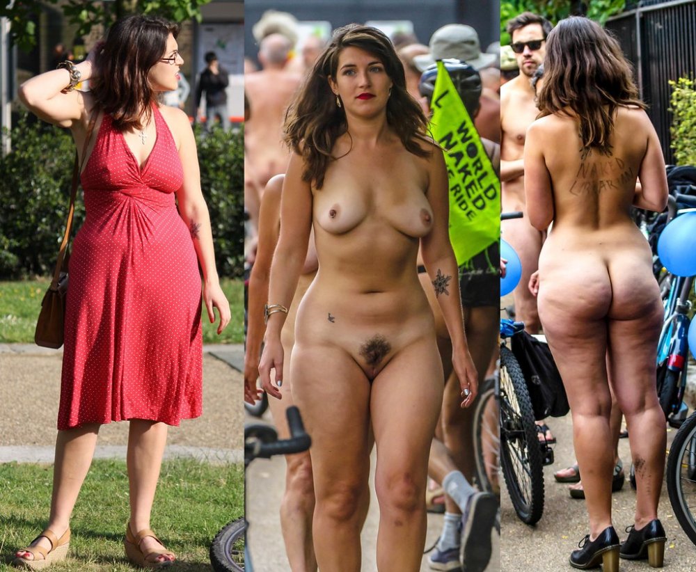 Naked women in public places