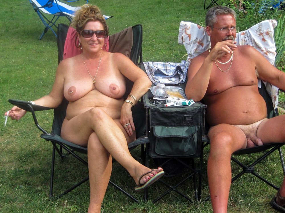 Naked elderly nudists