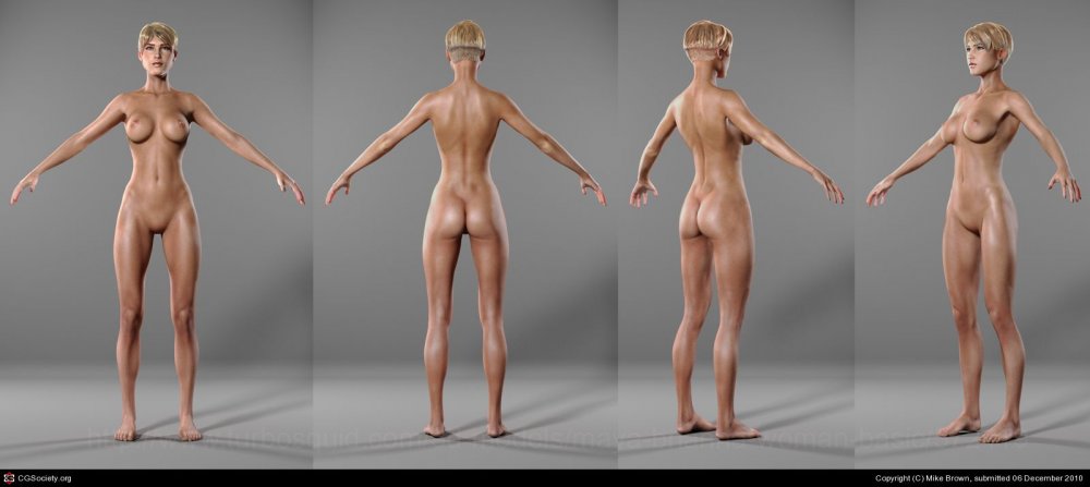 Positioning of naked women