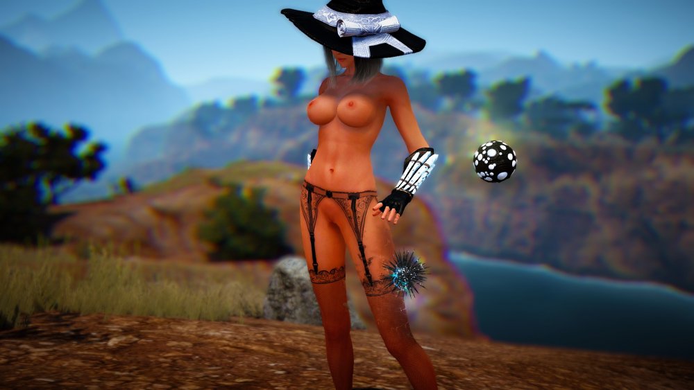 Brunette with a hairy pubis in nature