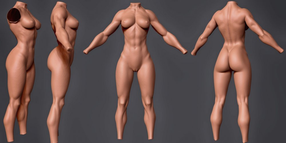 Naked female body Anatomy