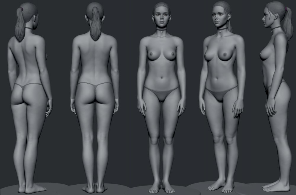 Naked female body Anatomy
