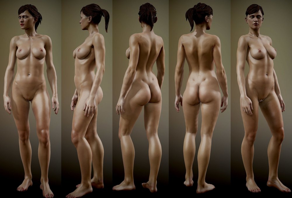 Women's naked body from all sides