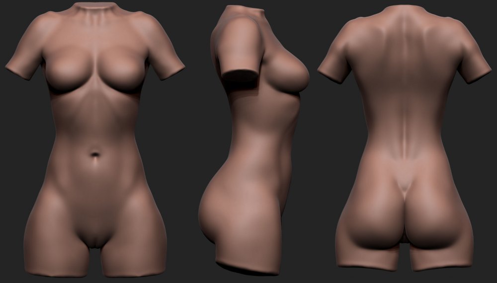 3D modeling naked female body