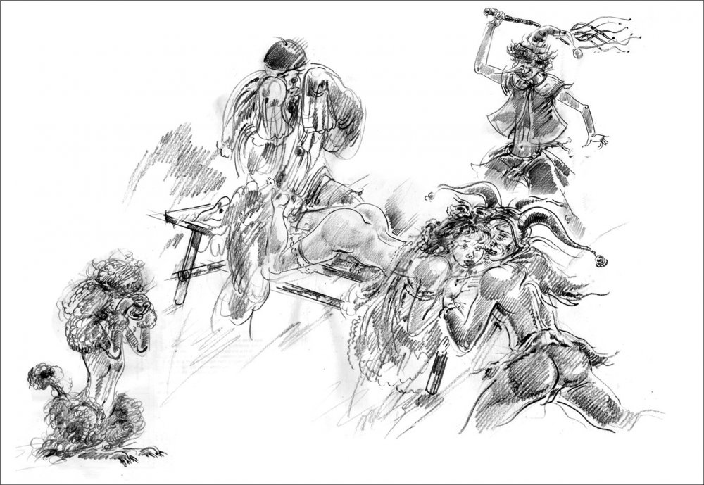 Erotic flogging of women