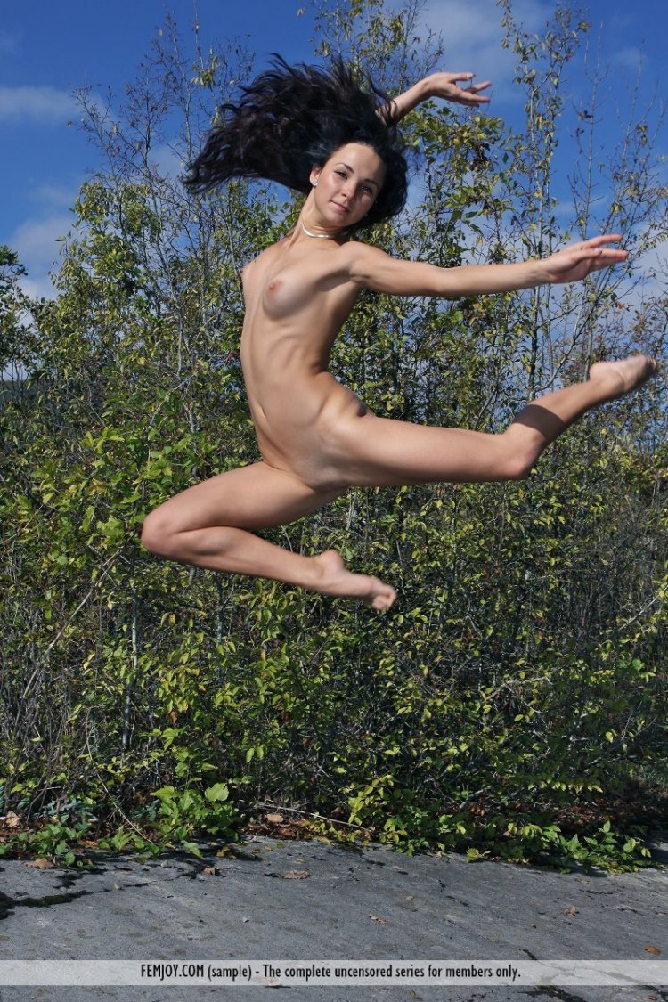 Naked Girl Jumping