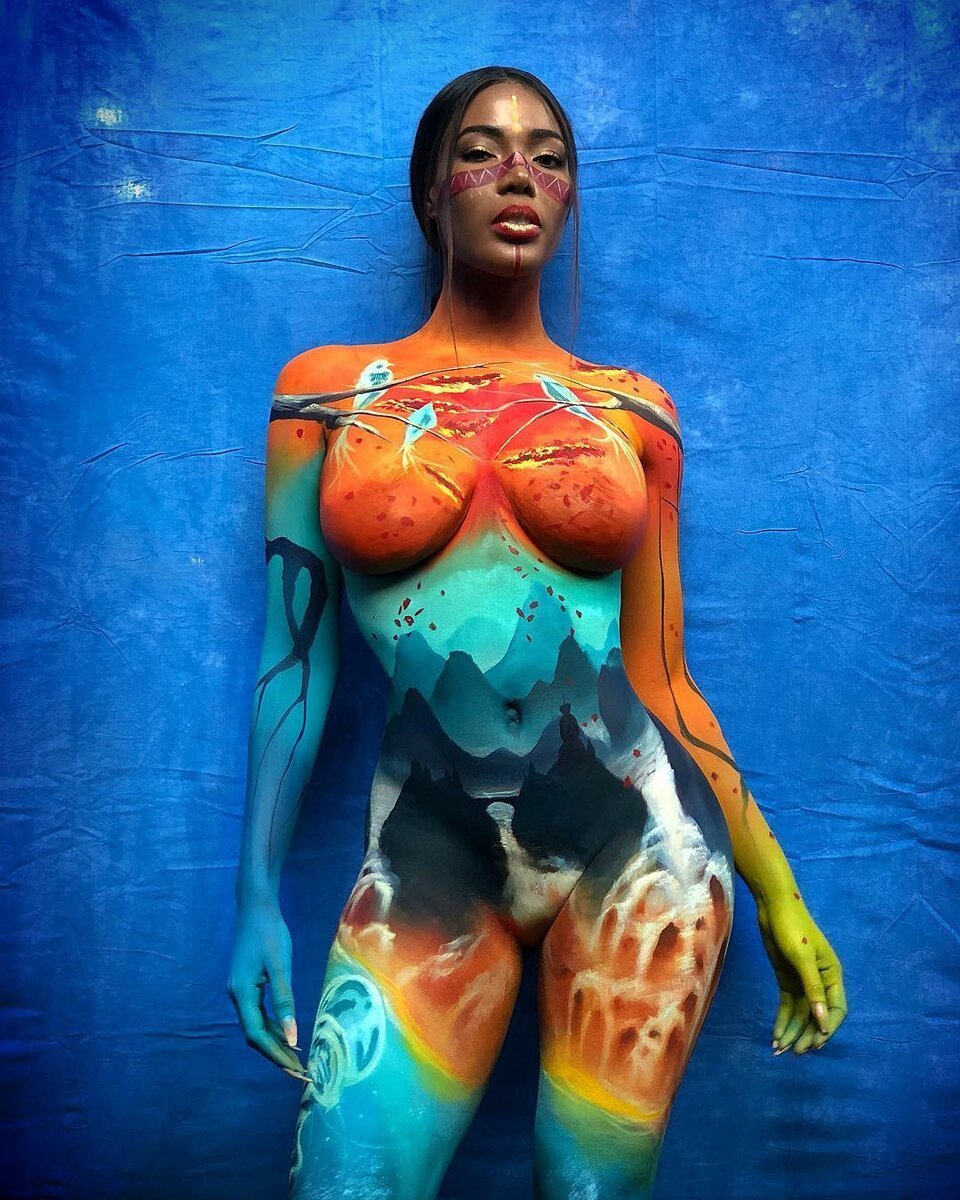 Painted naked women