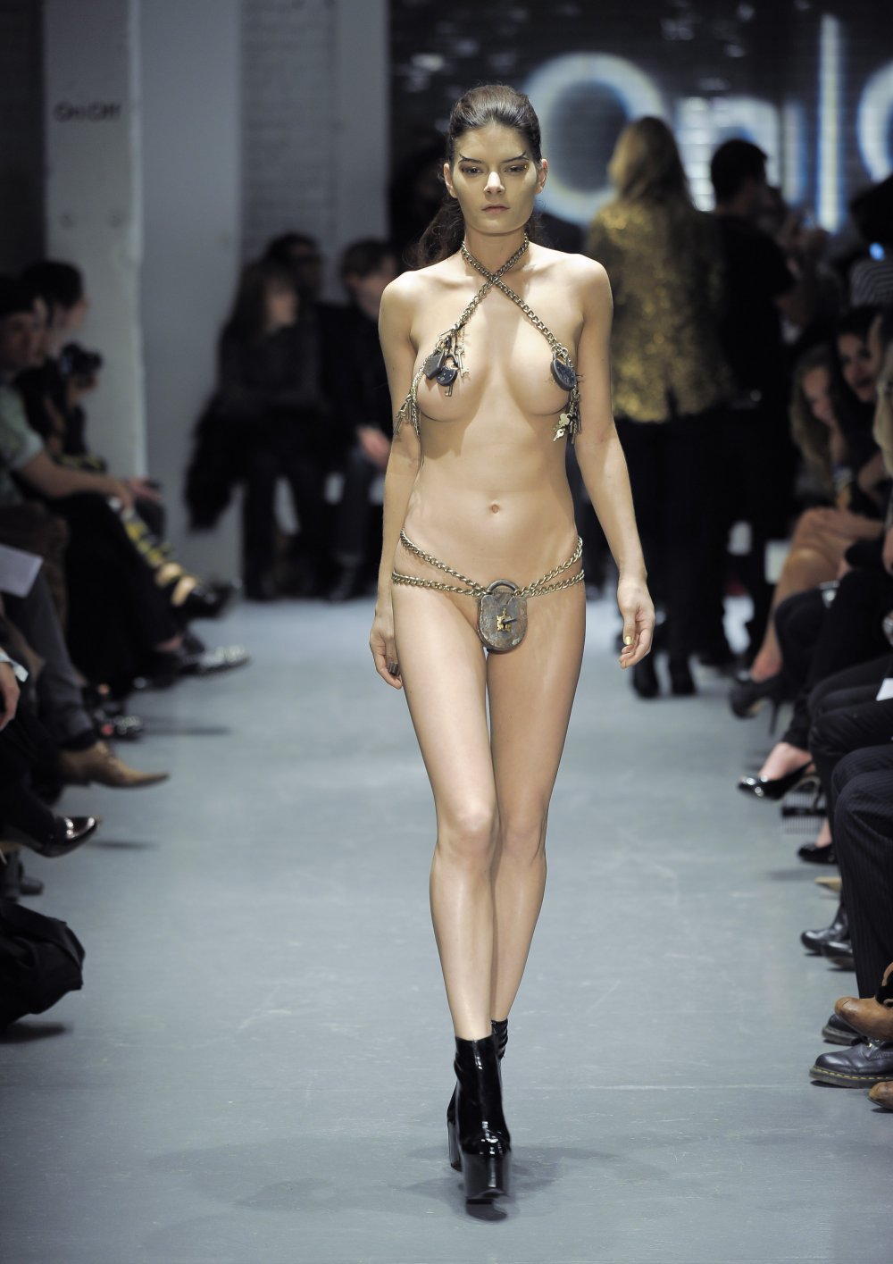 Girls on the catwalk naked