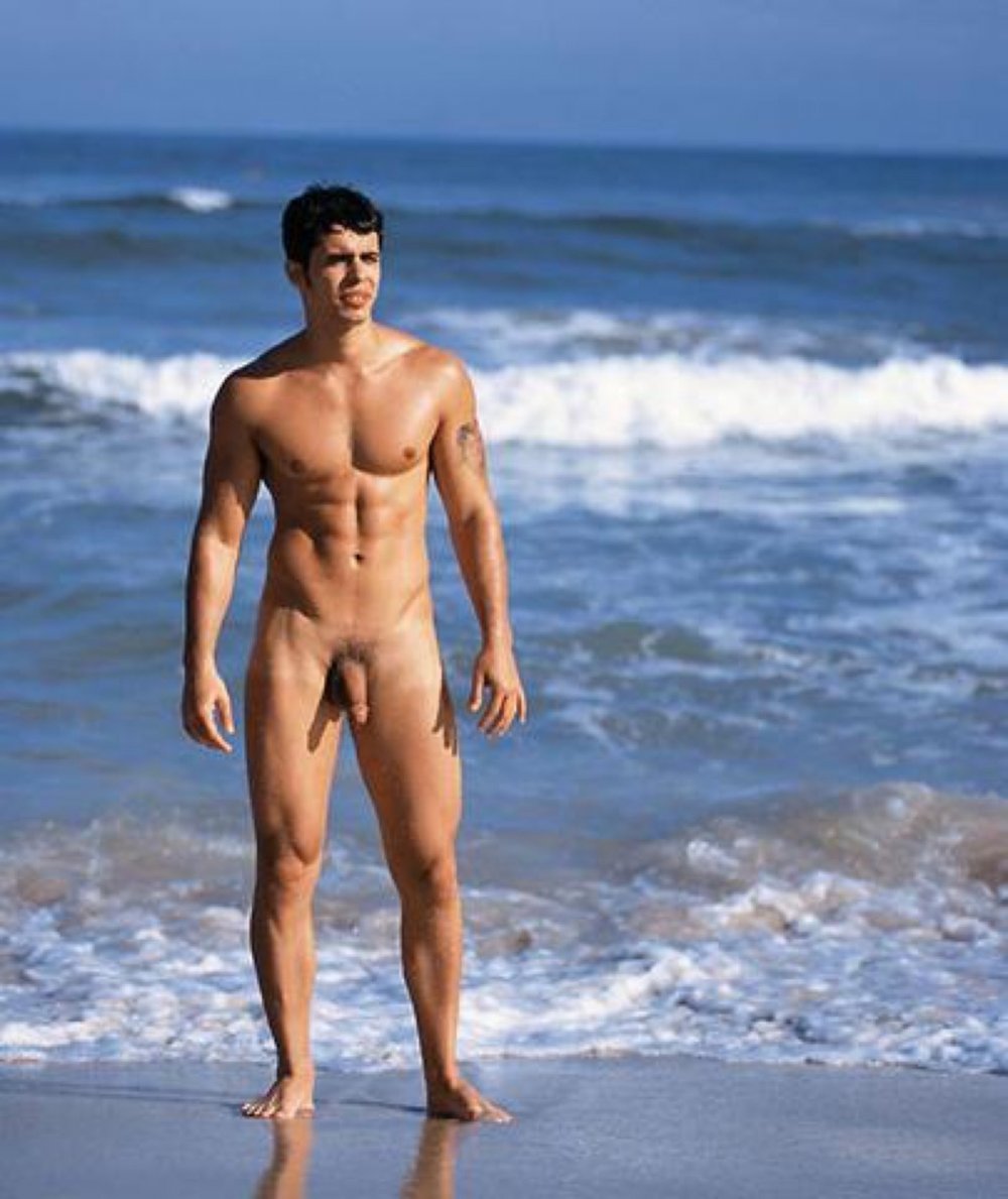 Beautiful naked men on the beach