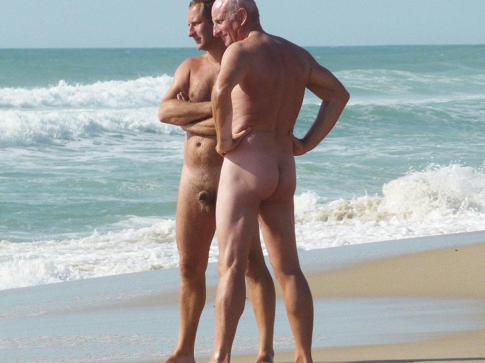 Naked men on a nudic beach