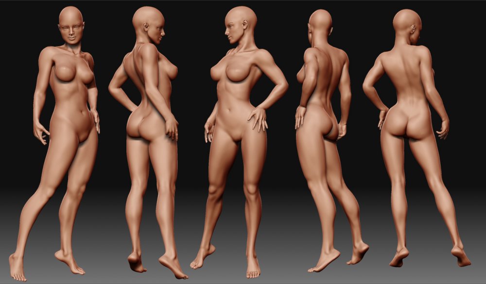 Sculpture female body zbrush