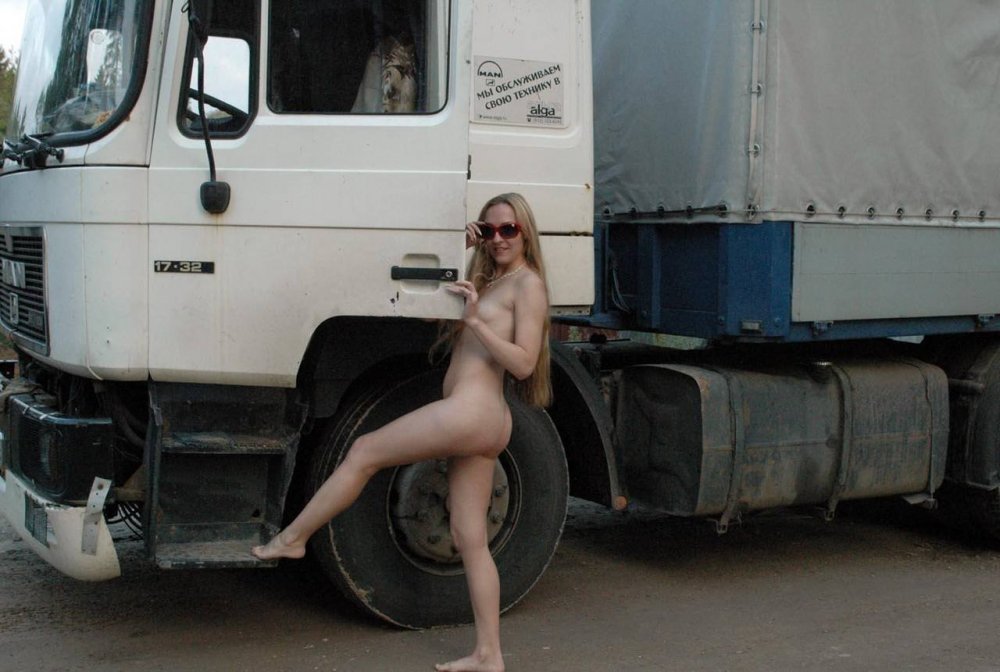 Naked women in a truck cab