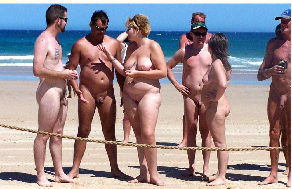 Family nudist beach