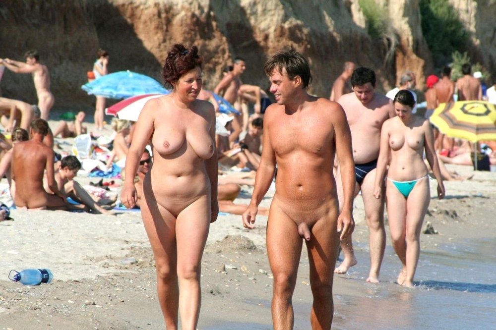 Family nudist beach