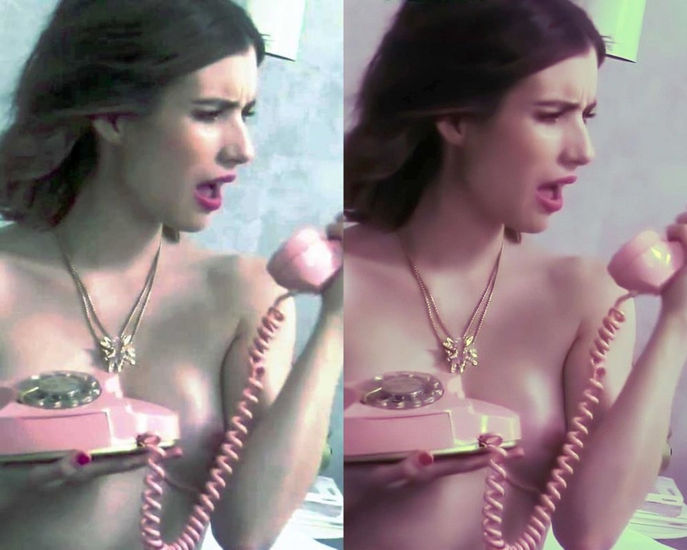 Emma Roberts lit her chest