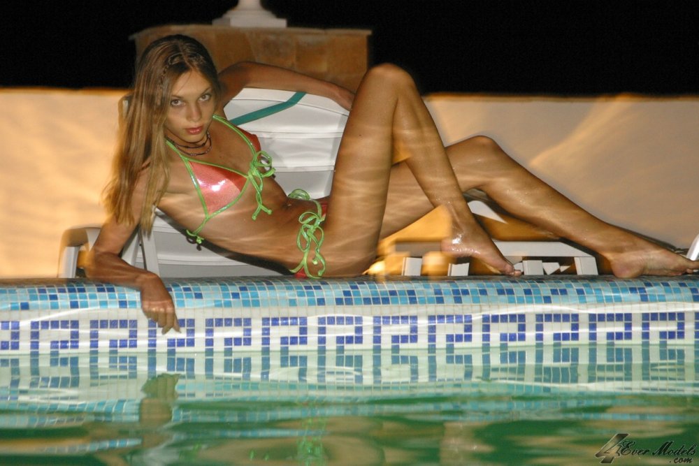 Dominic Swayne in a swimsuit