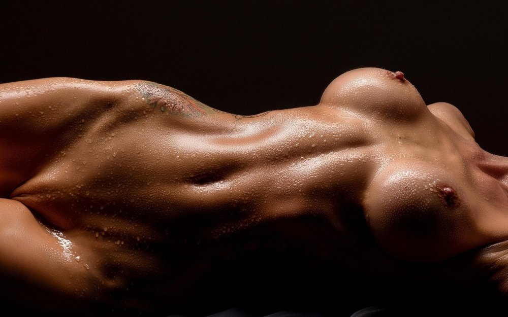 Naked with a beautiful press of beauty