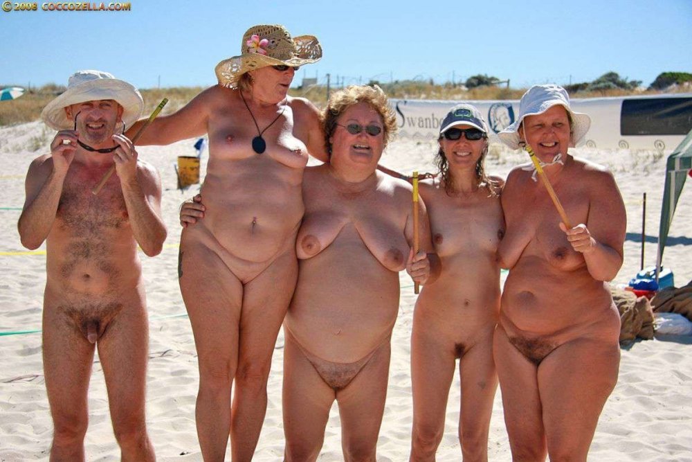 Old women on a nudist beach