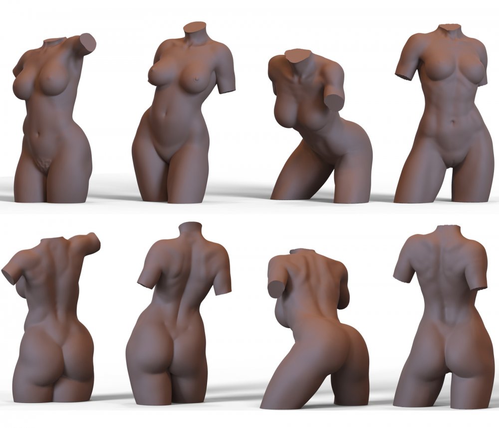 Different figures of naked women