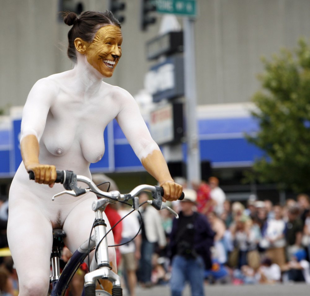 Parade of naked beautiful women