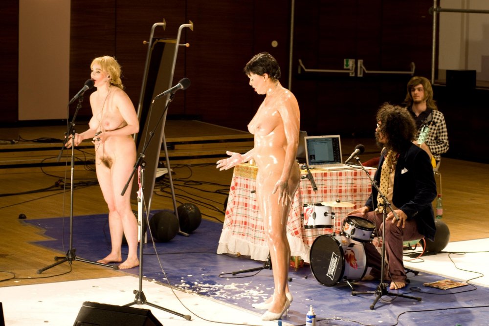 Naked on the theater stage