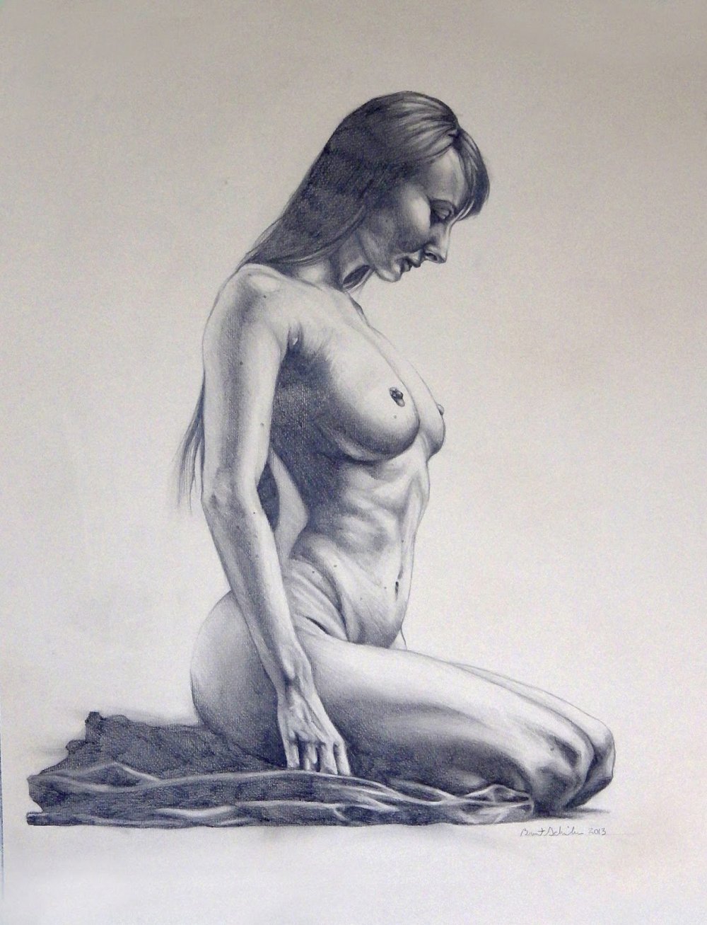 Figures with a pencil of naked women