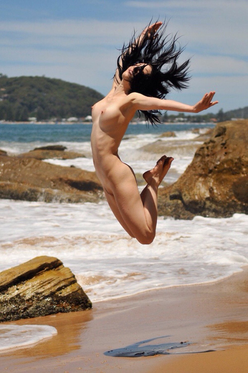 Naked Girl Jumps