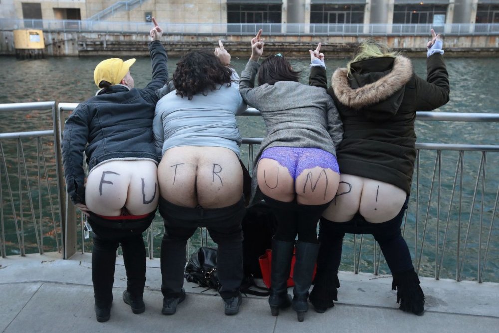 Students with naked priests