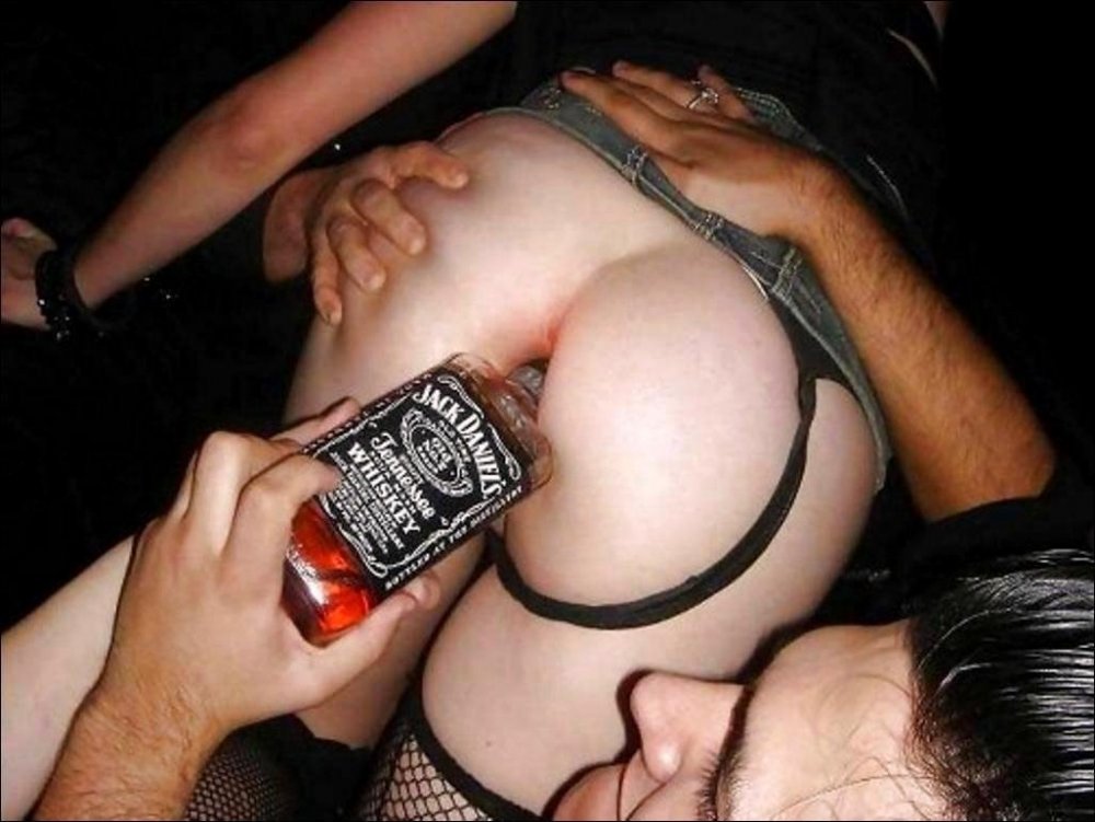 Drunk women bottle in vagina
