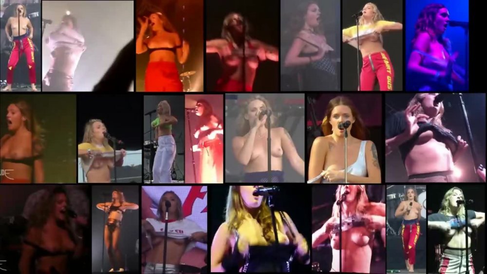 Naked boobs on stage singer