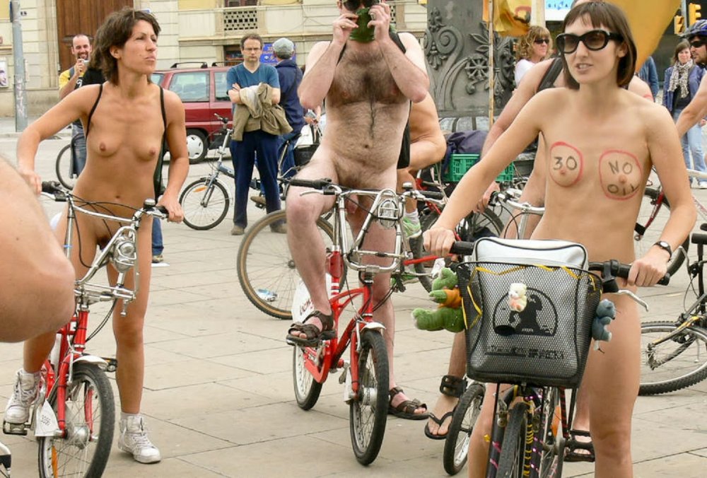 Naked bike racket with an erection