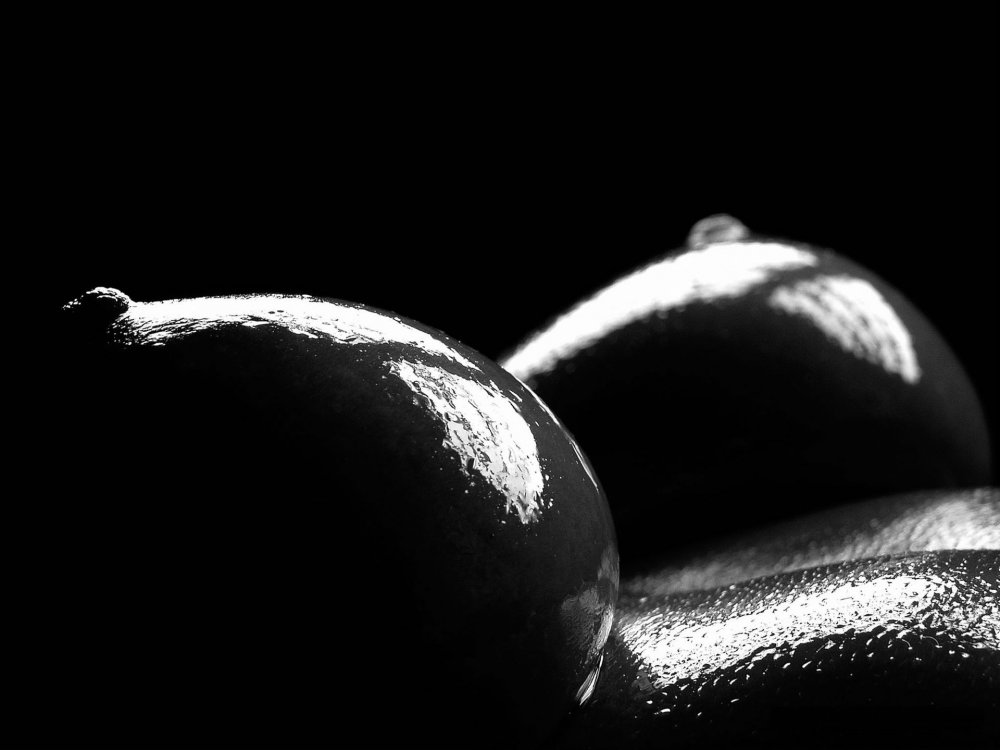 Women's breasts of a black woman