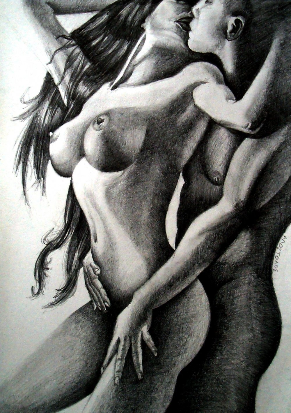 Beautiful paintings with a pencil erotic