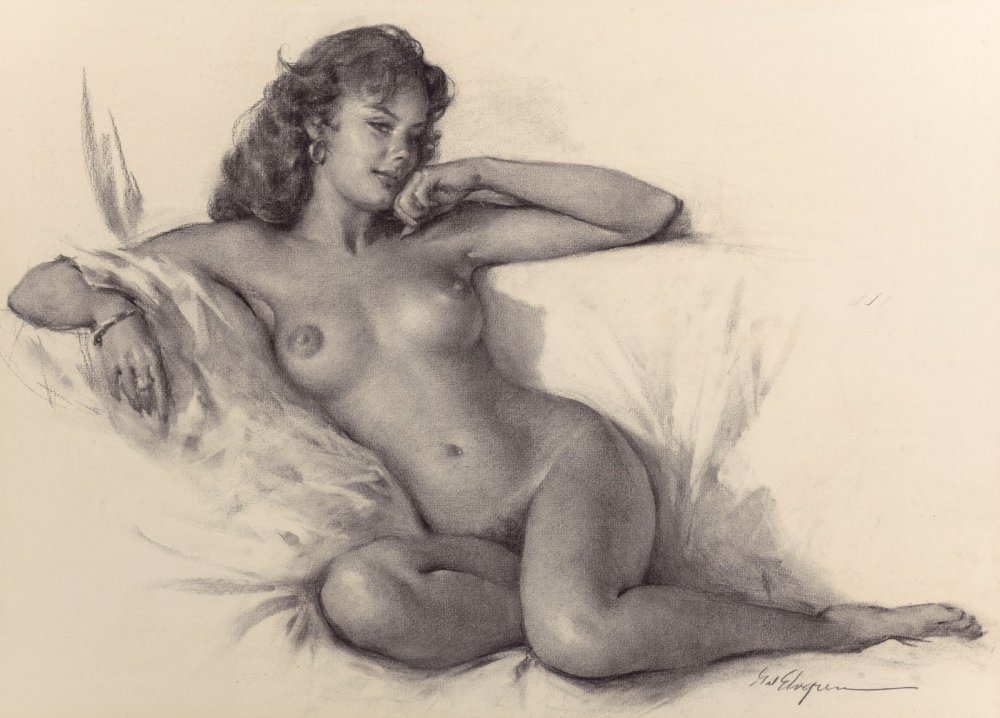 The drawings with a pencil are naked