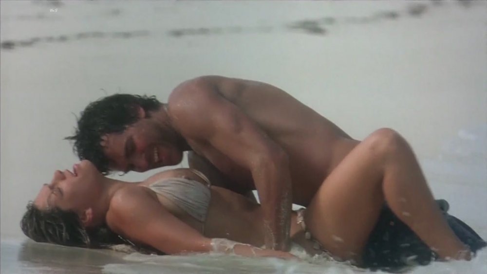 Erotic scenes from films on the beach