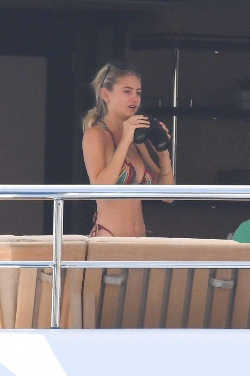 Heidi and Leni Klum in Bikinis at a yacht in capri 07/31/2021